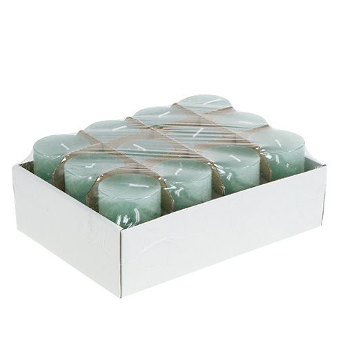 Floristik24 Candle Christmas jade 50mm x 100mm 12pcs