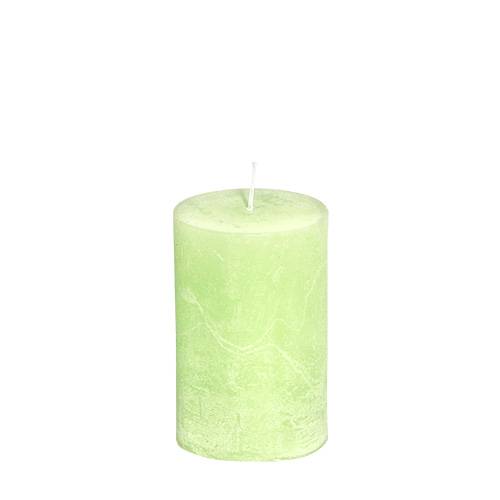Floristik24 Candle Lime Green​​​​​​​​ solid coloured 60mm x 80mm 4 pcs