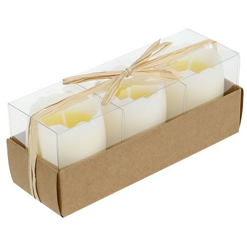 Floristik24 Candle in an egg yellow 5.5cm 3pcs