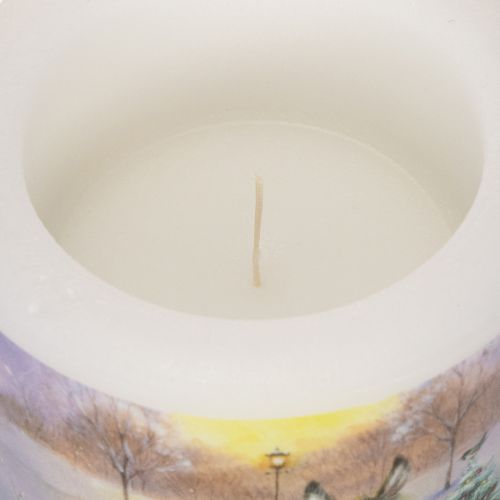Pillar candle winter landscape