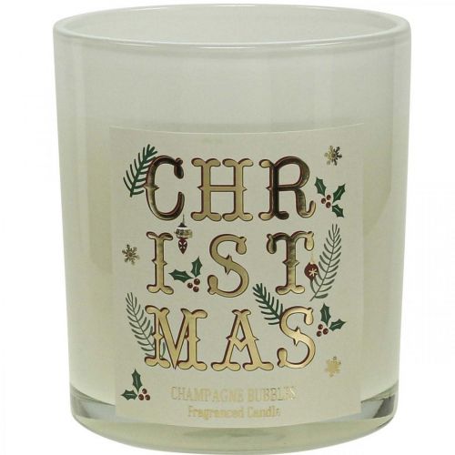 Scented candle Christmas Scented candle in a glass cream champagne Ø8cm
