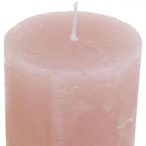 Product Pillar candles dyed through pink 60 × 100mm 4pcs
