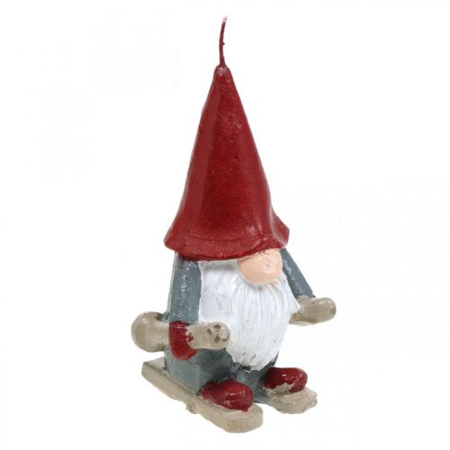 Floristik24 Motif candle Christmas elf, advent decoration, elf with skis, decorative candle H12cm