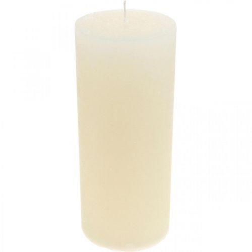 Pillar candles colored cream white 85×200mm 2pcs