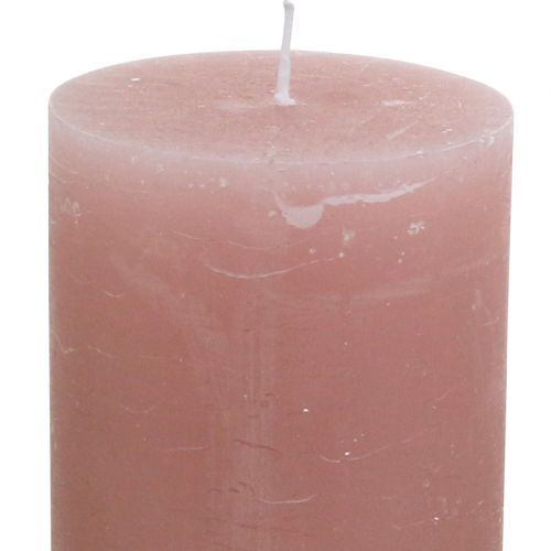 Product Pillar candles colored pink 85×200mm 2pcs