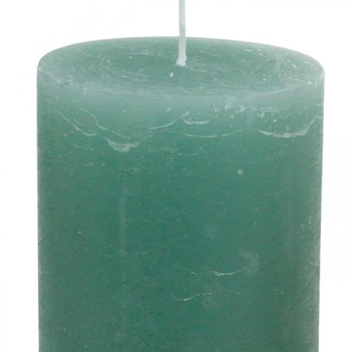 Product Pillar candles solid-colored green 85×200mm 2pcs