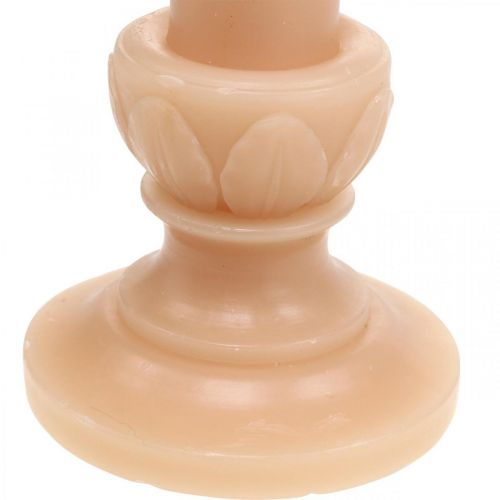 Floristik24 Deco Rod Candle Salmon Nostalgic Candle Decoration Wax Solid Colored 25cm