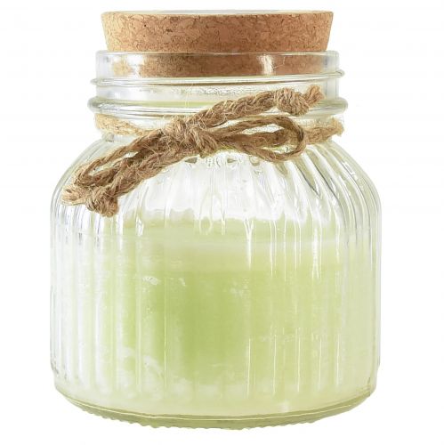 Floristik24 Scented candle in glass Citronella apple green cork H11.5cm