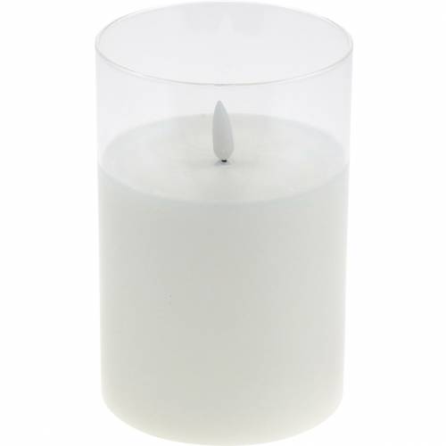 Deco lantern LED candle in a glass real wax Ø10cm H15cm