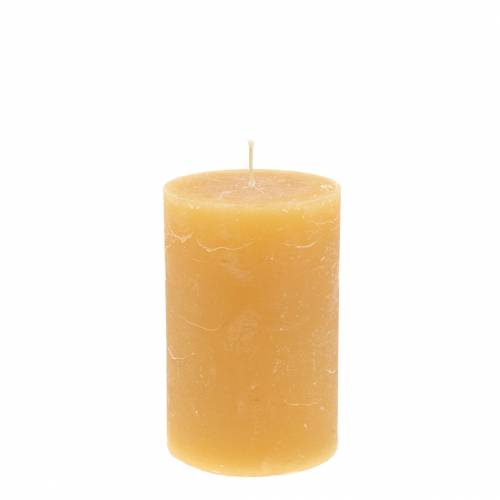Product Solid-colored pillar candles, honey-colored, 60×100mm, 4 pieces - Natural table decoration