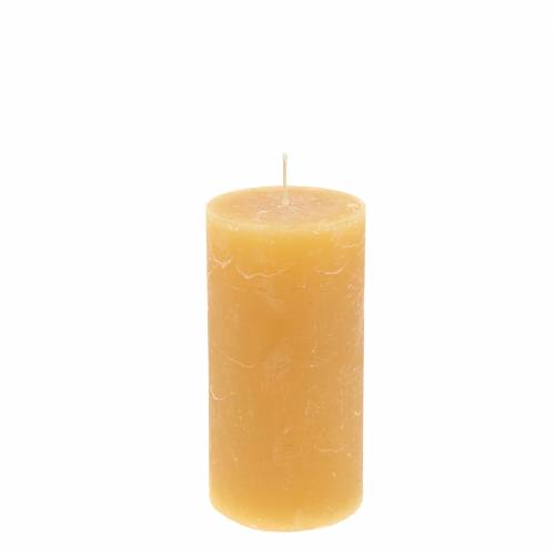 Floristik24 Solid-colored candles honey 50×100mm 4 pcs