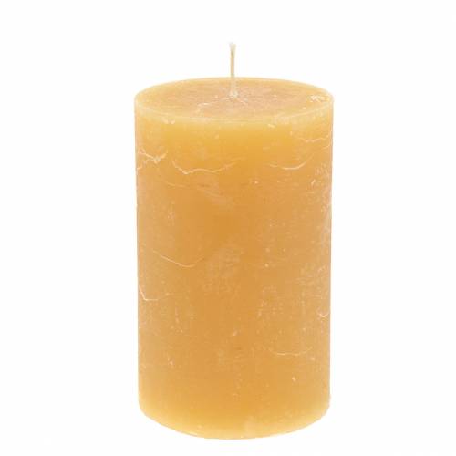 Floristik24 Solid colored candles honey 85×150mm 2pcs