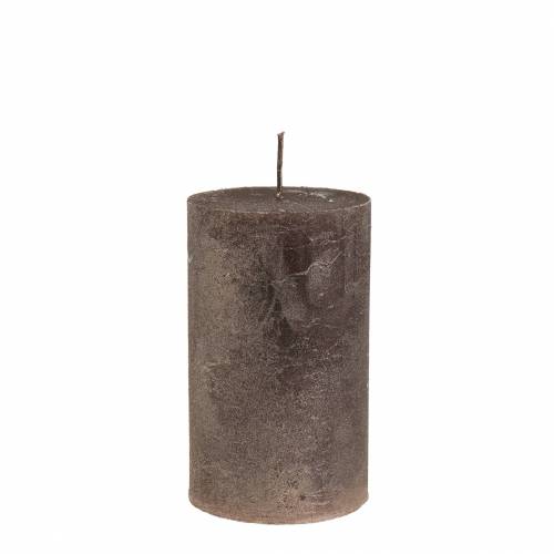Product Solid-colored copper metallic pillar candles, 60x100mm, set of 4 - Advent wreath Christmas decoration