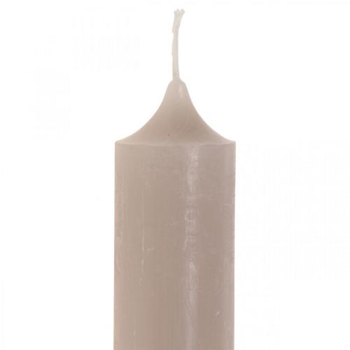 Floristik24 Candle long table candle rod candle gray Ø3cm H29cm