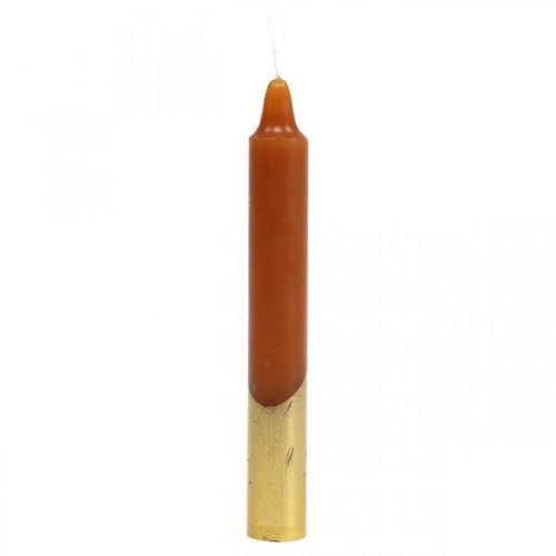 Floristik24 Tree candles pyramid candles Ø13×H105mm brown, golden 10pcs