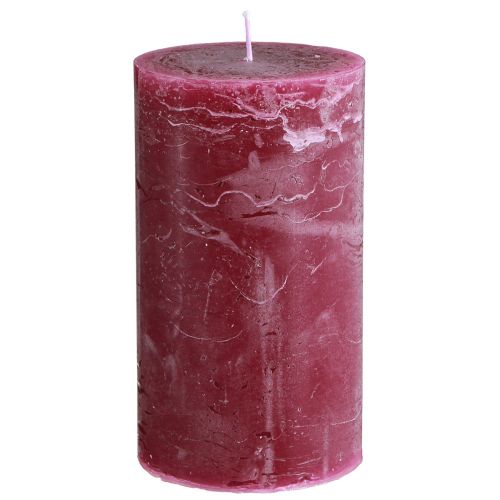 Product Red pillar candles, berry color, dyed throughout, decorative candles 85×150mm, set of 2, versatile
