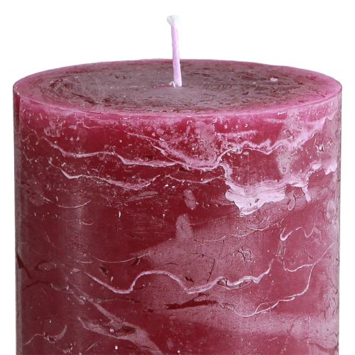 Product Red pillar candles, berry color, dyed throughout, decorative candles 85×150mm, set of 2, versatile