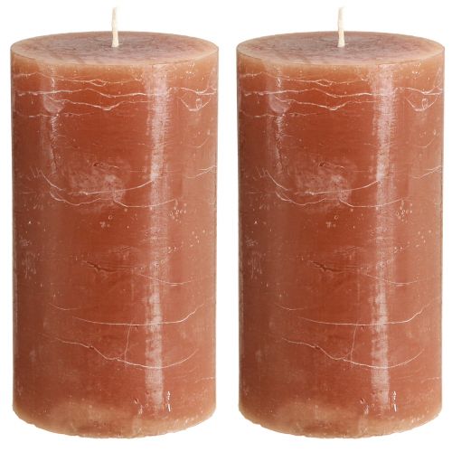 Product Candles colored caramel pillar candles 85×150mm 2 pcs