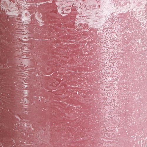 Product Pink pillar candles, antique rose marble look, 85×200mm, set of 2, for decoration &amp; gift