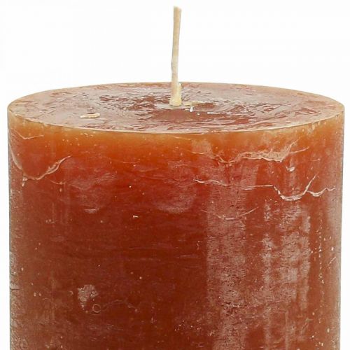 Product Rustic pillar candles, reddish-brown, 85×120mm, set of 2 - long burning time