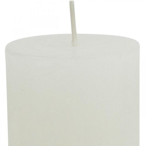 Product Rustic pillar candles, solid-colored, off-white RAL, 60/110mm, set of 4