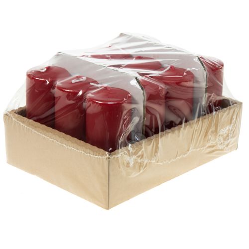 Floristik24 Candles Red Pillar Candles Red 120/50 Pack of 12