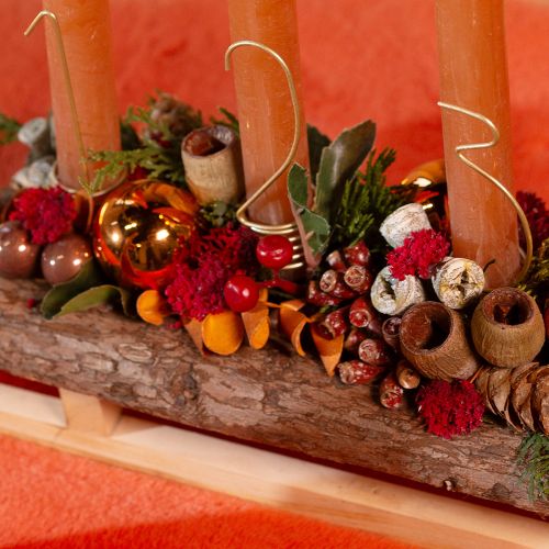 Product Candle decoration Advent numbers 1-4 matt gold metal H10cm 4 pcs