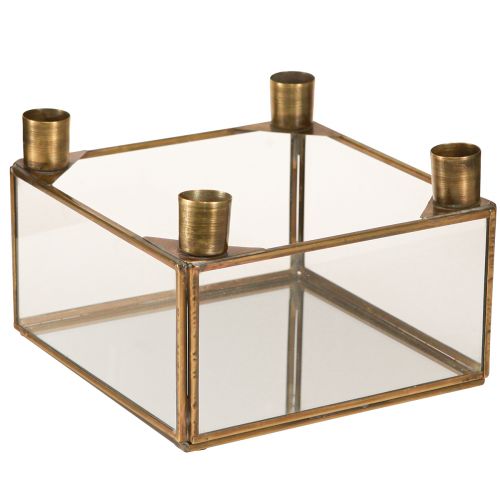 Product Candle holder Advent mirror for filling gold 15×15×10.5cm