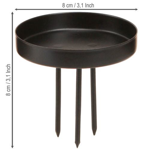 Floristik24 Candle holder Advent wreath metal matte black Ø8cm 4 pcs