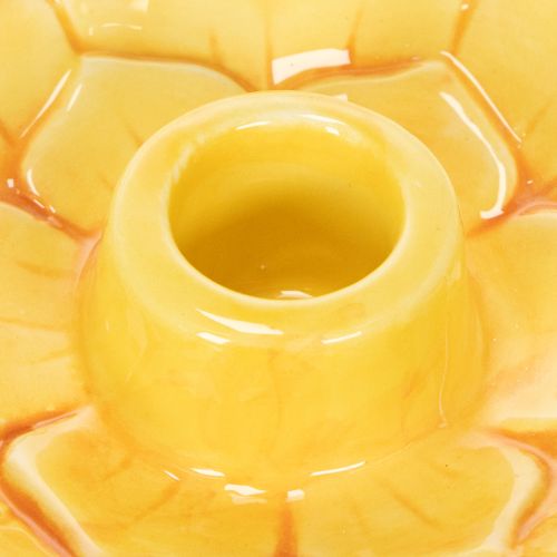 Product Ceramic taper candle holders, decorative flower shape for stylish table decoration, 11cm, 2 pieces