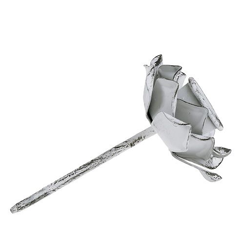 Floristik24 Candle holder flower shape white shabby Ø5.8cm H6.8cm 4pcs