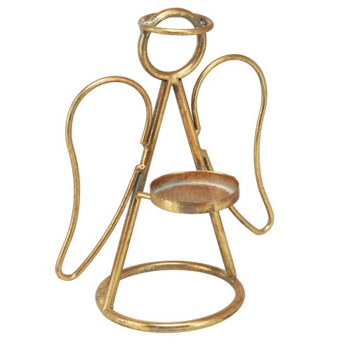 Floristik24 Candle holder angel tea lights and pillar candles gold H26cm