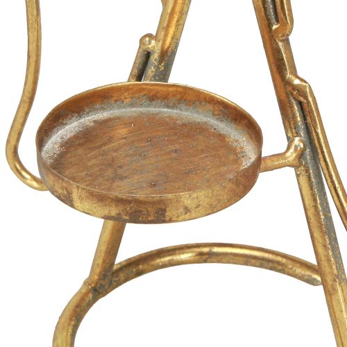 Floristik24 Candle holder angel tea lights and pillar candles gold H26cm