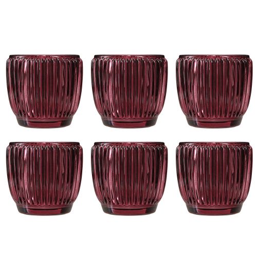 Product Candle holder glass berry lantern retro Ø7cm H7cm 6 pcs
