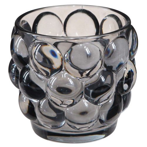 Candle Holder Glass Tealight Holder Grey Ø7cm H7cm 6 pcs