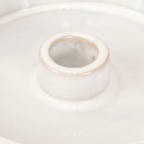 Product White Ceramic Candlestick for Taper Candles Ø13cm 2pcs