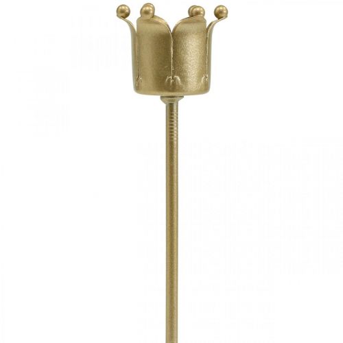Floristik24 Candlestick crown golden, metal candlestick 4pcs
