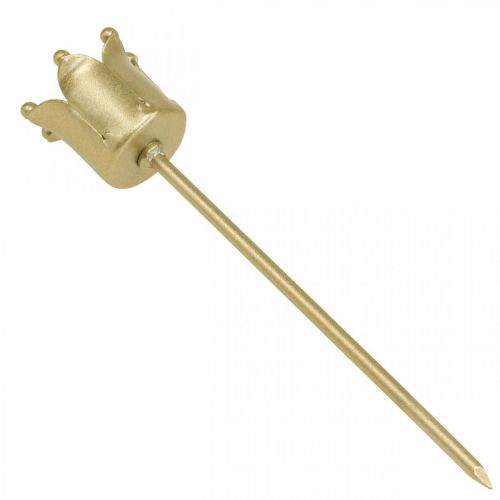 Product Candle holder crown golden, stick candle holder metal 4 pieces