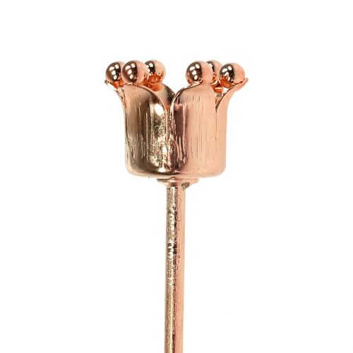 Floristik24 Candle holder crown copper Ø2.2cm H7cm 4 pcs