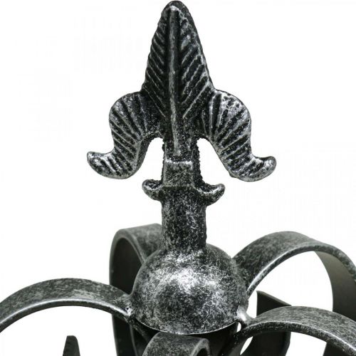 Deco crown antique silver look metal Ø12cm H20cm