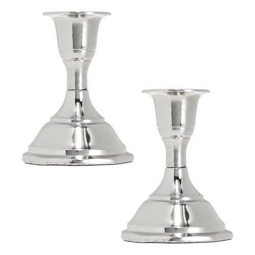 Product Candle holder metal silver candle holder H9.5cm 2pcs
