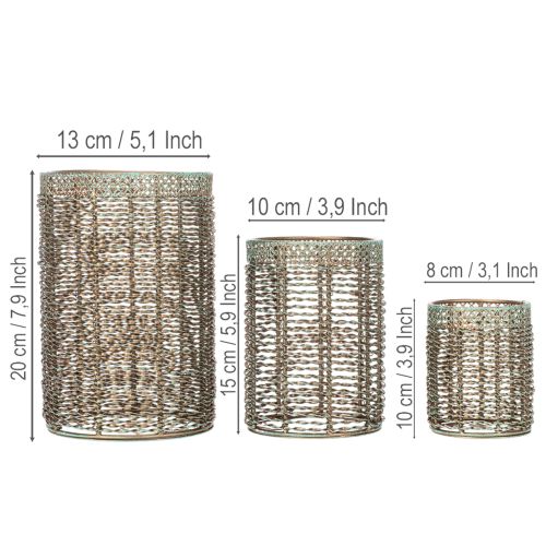 Candle holder metal tealight holder Ø8/10/13cm set of 3 | Floristik24.ie