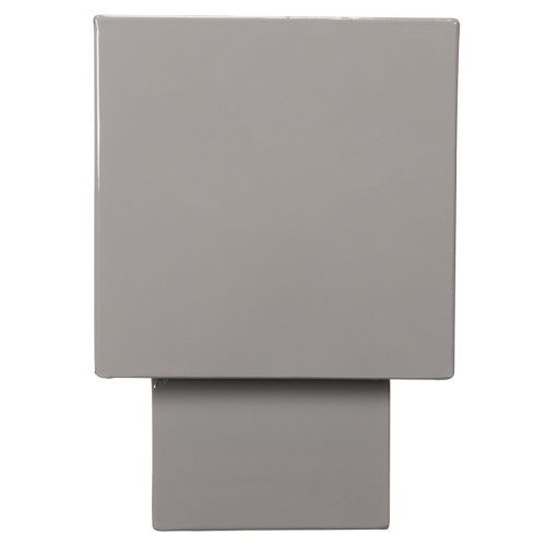 Grey cube planter with base