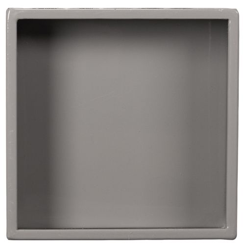 Grey cube planter with base