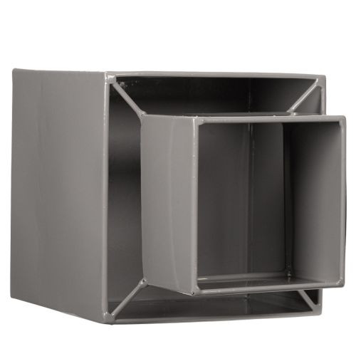 Grey cube planter with base