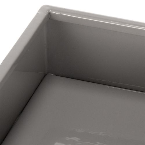 Grey cube planter with base