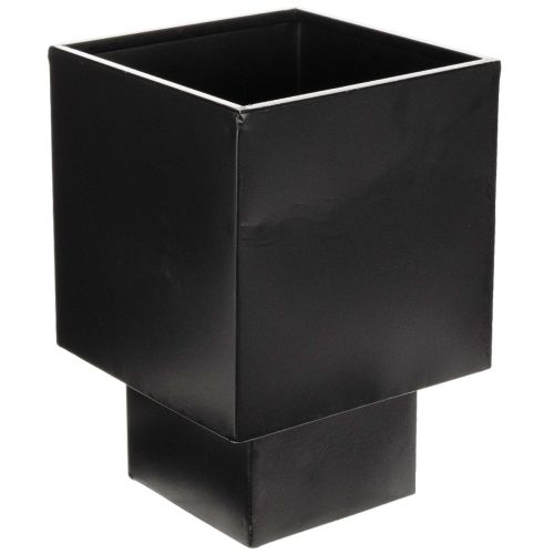 Black cube planter with base, modern, 22cm buy online | Floristik24.ie