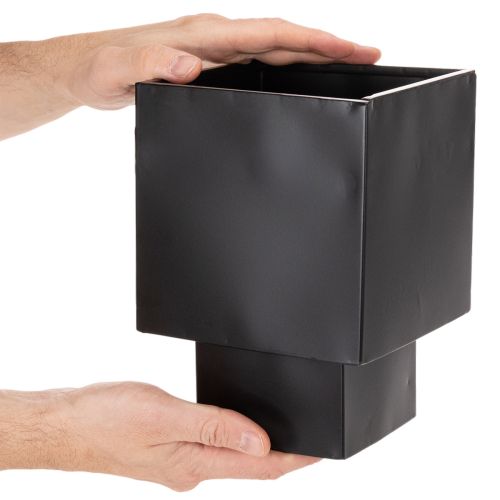Black cube planter with base, modern, 22cm | Floristik24.ie