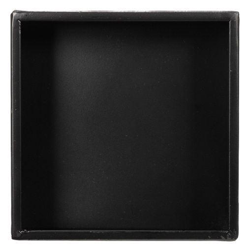 Black cube planter with base,