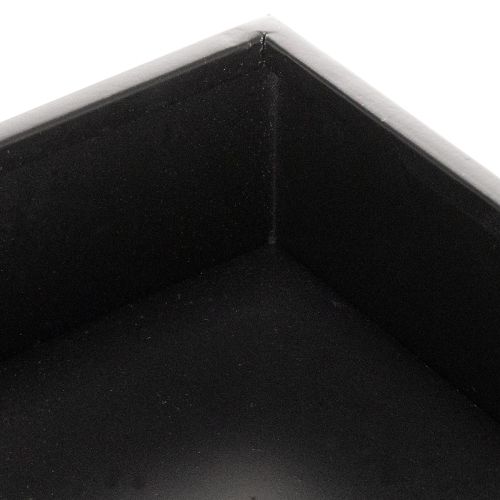 Black cube planter with base,
